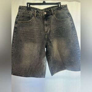 SUMWON Denim rhinestone Shorts Size Large